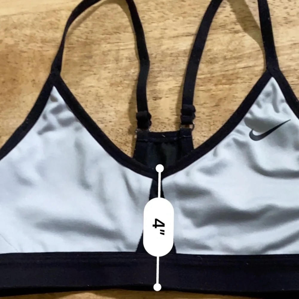 Nike Pro Indy Women’s S Gray/Black Mesh Panel Racerback Light Support Sports Bra